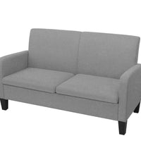 2-tlg. Sofagarnitur Stoff Hellgrau