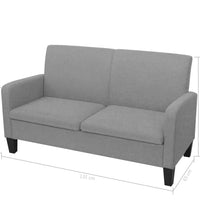 2-tlg. Sofagarnitur Stoff Hellgrau