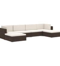 Modular-Sofa-Mittelteil 1 Stk. + Auflagen Poly Rattan Braun