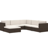 Modular-Sofa-Mittelteil 1 Stk. + Auflagen Poly Rattan Braun