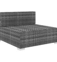 Modular-Sofa-Mittelteil 1 Stk. + Auflagen Poly Rattan Grau