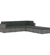 Modular-Sofa-Mittelteil 1 Stk. + Auflagen Poly Rattan Grau