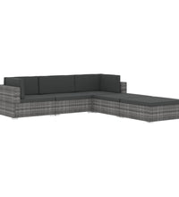 Modular-Sofa-Mittelteil 1 Stk. + Auflagen Poly Rattan Schwarz