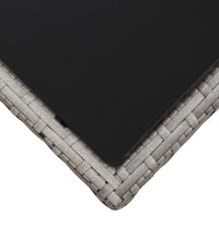 Couchtisch Grau 45x45x40 cm Poly Rattan und Glas