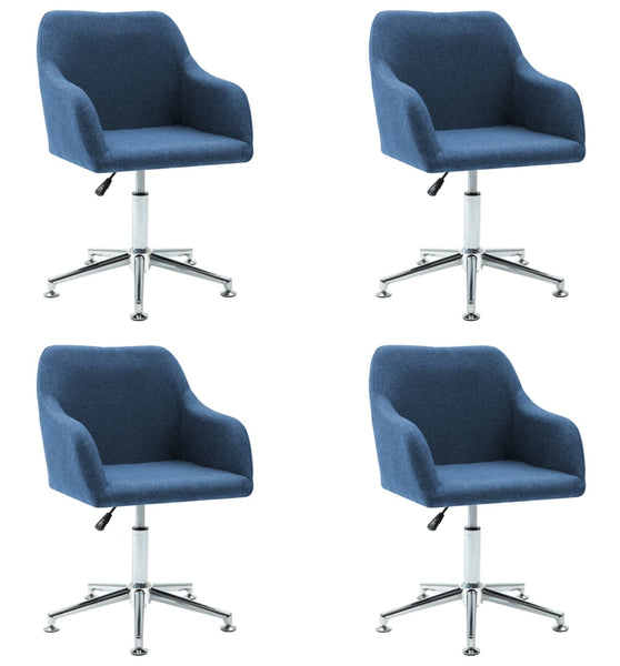 Esszimmerstühle Drehbar 4 Stk. Blau Stoff