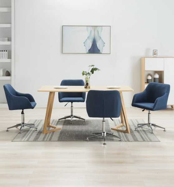 Esszimmerstühle Drehbar 4 Stk. Blau Stoff