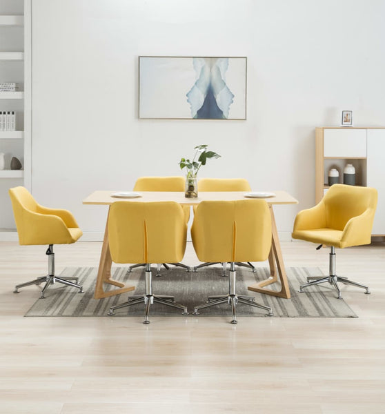 Esszimmerstühle Drehbar 6 Stk. Gelb Stoff