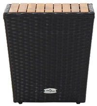 Beistelltisch Schwarz 41,5×41,5×43 cm Poly Rattan & Massivholz