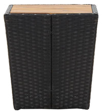 Beistelltisch Schwarz 41,5×41,5×43 cm Poly Rattan & Massivholz