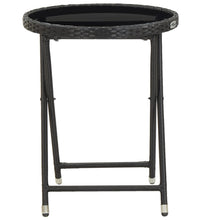 Beistelltisch Schwarz 60 cm Poly Rattan und Hartglas