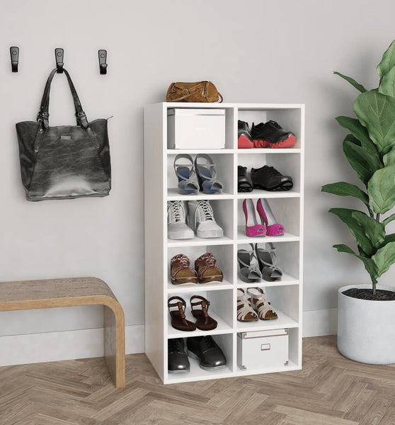 Schuhregal Weiß 54x34x100,5 cm Holzwerkstoff