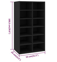 Schuhregal Schwarz 54x34x100,5 cm Holzwerkstoff