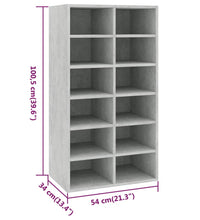 Schuhregal Betongrau 54x34x100,5 cm Holzwerkstoff