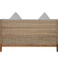 2-tlg. Sofagarnitur mit Auflagen Natur Rattan