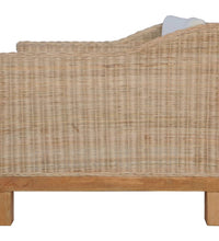 3-tlg. Sofagarnitur mit Auflagen Natur Rattan