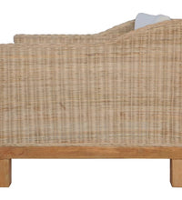 2-tlg. Sofagarnitur mit Auflagen Natur Rattan