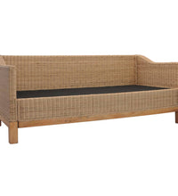 2-tlg. Sofagarnitur mit Auflagen Natur Rattan