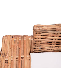 2-tlg. Sofagarnitur mit Auflagen Natur Rattan