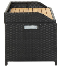 Sitzbank mit Stauraum 120 cm Poly Rattan Schwarz