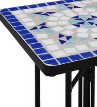 Beistelltisch Mosaik Keramik Blau und Weiß