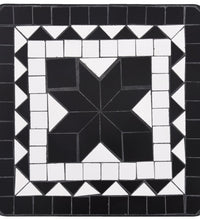 Beistelltisch Mosaik Keramik Schwarz und Weiß