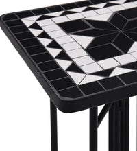 Beistelltisch Mosaik Keramik Schwarz und Weiß
