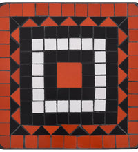 Beistelltisch Mosaik Keramik Terracotta und Weiß