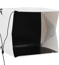 LED-Lichtbox für Fotostudio Klappbar 40×34×37 cm Plastik Weiß