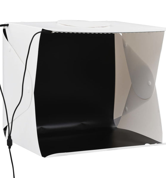 LED-Lichtbox für Fotostudio Klappbar 40×34×37 cm Plastik Weiß