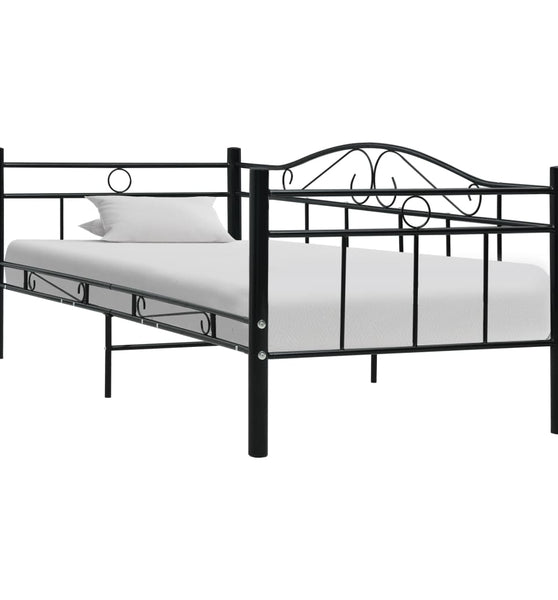 Tagesbett-Rahmen Schwarz Metall 90×200 cm