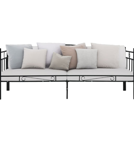 Tagesbett-Rahmen Schwarz Metall 90×200 cm