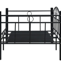 Tagesbett-Rahmen Schwarz Metall 90×200 cm
