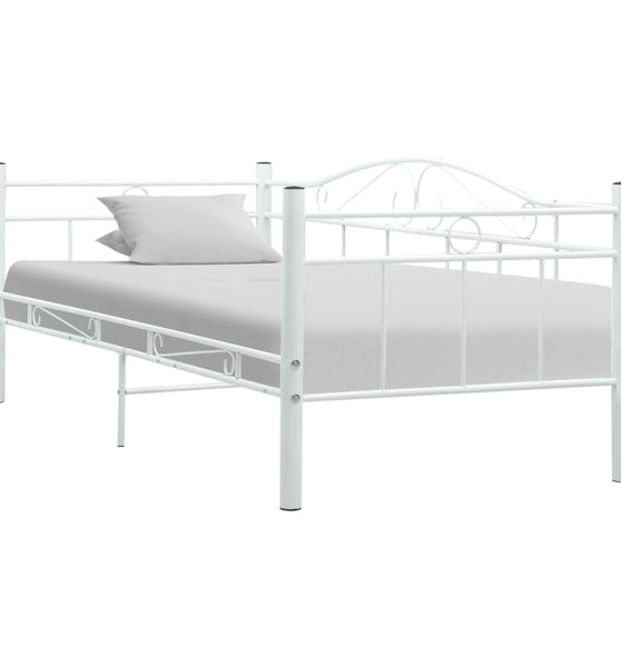 Tagesbett-Rahmen Weiß Metall 90×200 cm