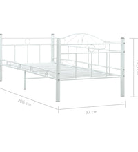 Tagesbett-Rahmen Weiß Metall 90×200 cm