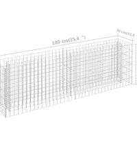 Gabionen-Hochbeet Verzinkter Stahl 180×30×60 cm
