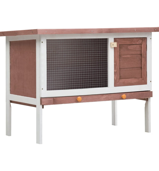 Kaninchenstall 1 Ebene Braun Holz