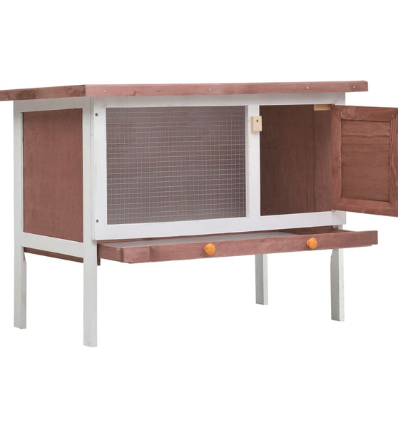 Kaninchenstall 1 Ebene Braun Holz