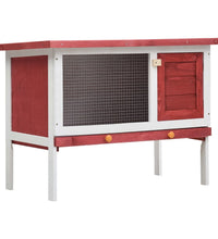 Kaninchenstall 1 Ebene Rot Holz
