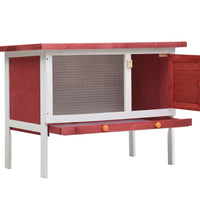 Kaninchenstall 1 Ebene Rot Holz