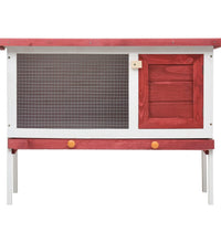 Kaninchenstall 1 Ebene Rot Holz