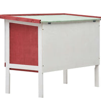 Kaninchenstall 1 Ebene Rot Holz