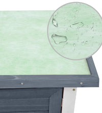Kaninchenstall 1 Tür Grau Holz