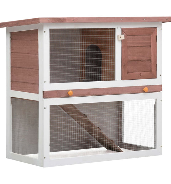 Kaninchenstall 1 Tür Braun Holz