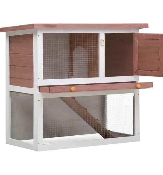 Kaninchenstall 1 Tür Braun Holz