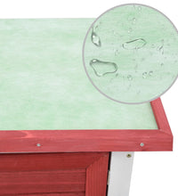 Kaninchenstall 1 Tür Rot Holz