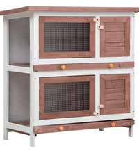 Kaninchenstall 4 Türen Braun Holz