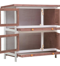 Kaninchenstall 4 Türen Braun Holz