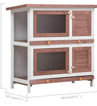 Kaninchenstall 4 Türen Braun Holz