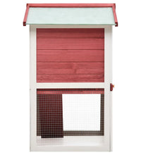 Kaninchenstall 3 Türen Rot Holz