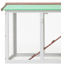 Großer Kaninchenstall Braun und Weiß 145x45x84 cm Holz